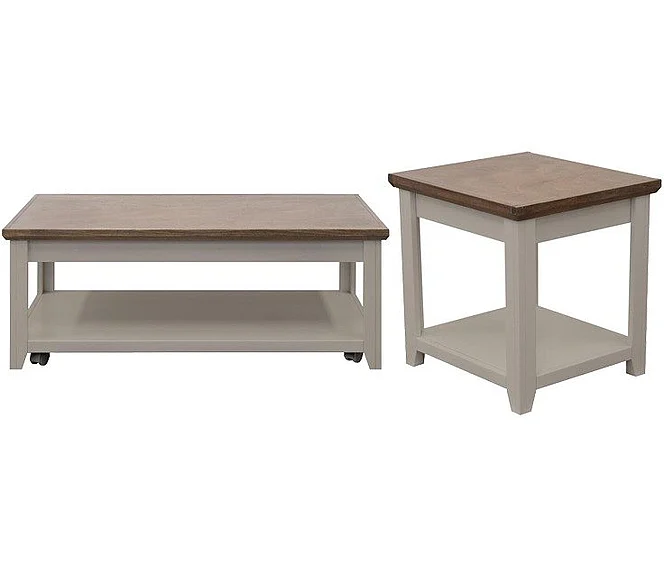 Legends Furniture Ithaca 2pc Occasional Living Room Set in Sandstone and Bourbon