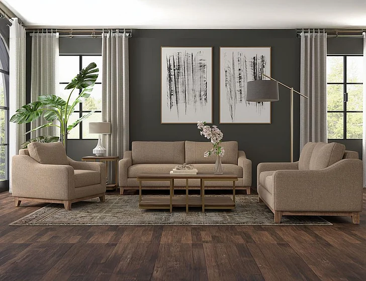 IFD Olivo 2pc Sofa Living Room Set in Brown IUP541-152
