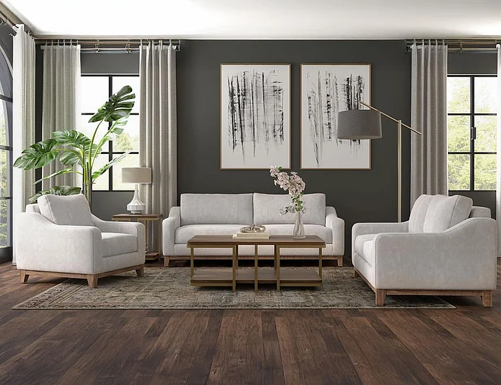 IFD Olivo 2pc Sofa Living Room Set in Gray IUP541-210