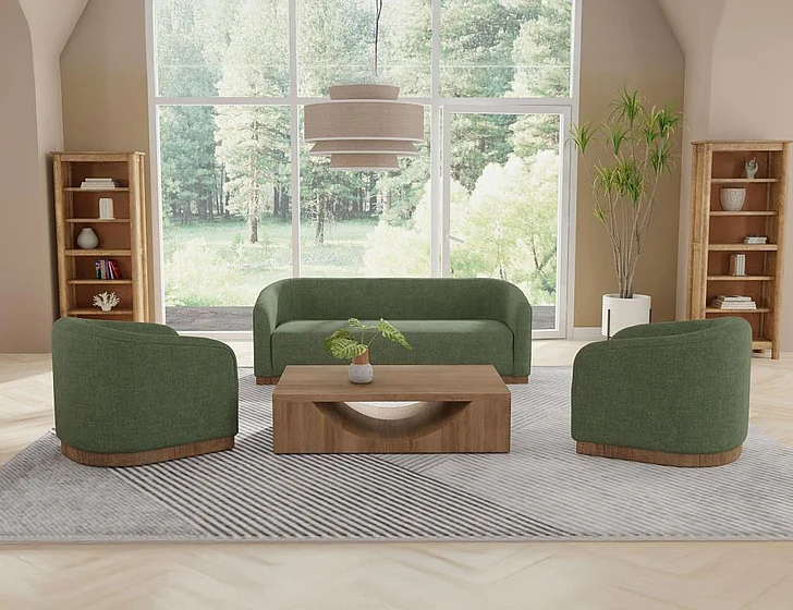 IFD Suomi 2pc Sofa Living Room Set in Beige IUP551-101