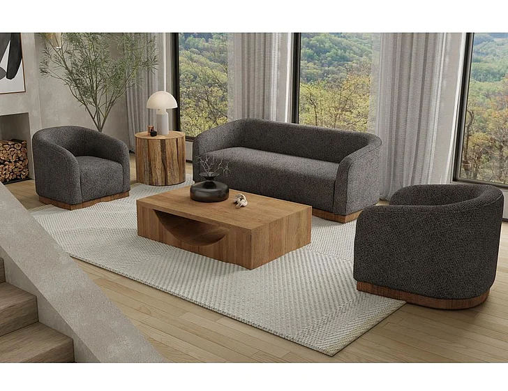 IFD Suomi 2pc Sofa Living Room Set in Gray IUP551-121