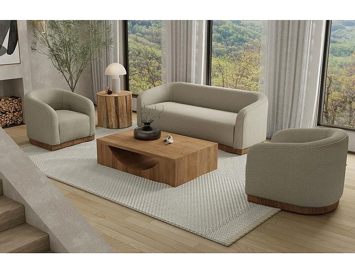 IFD Suomi 2pc Sofa Living Room Set in Gray IUP551-151