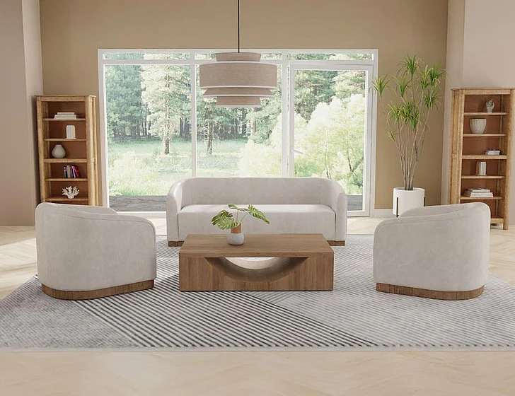 IFD Suomi 2pc Sofa Living Room Set in Gray IUP551-210