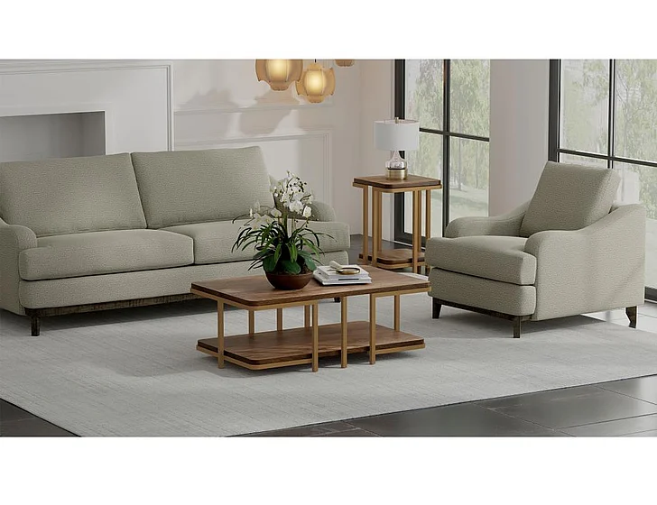 IFD Alfa 2pc Sofa Living Room Set in Gray IUP635-151
