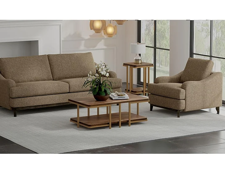 IFD Alfa 2pc Sofa Living Room Set in Brown IUP635-152