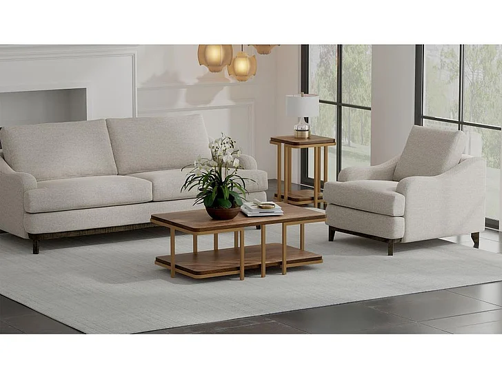 IFD Alfa 2pc Sofa Living Room Set in Beige IUP635-161