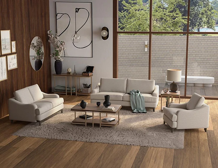 IFD Alfa 2pc Sofa Living Room Set in Gray IUP635-210