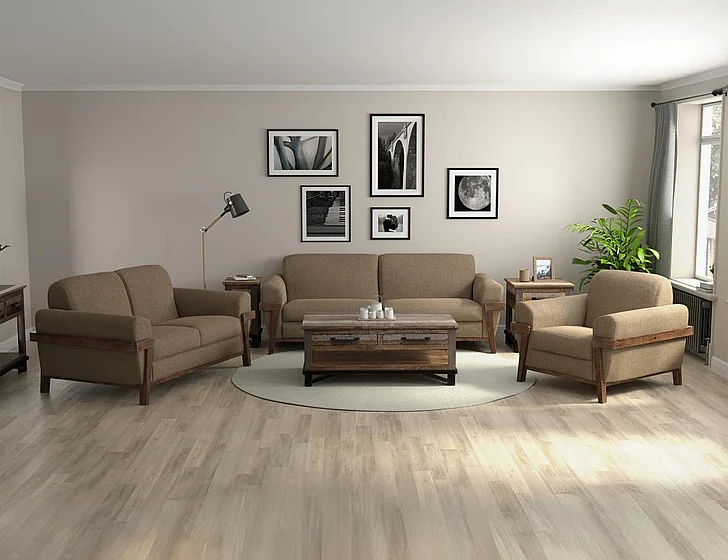 IFD Loft Brown 2pc Sofa Living Room Set in Brown IUP644-152