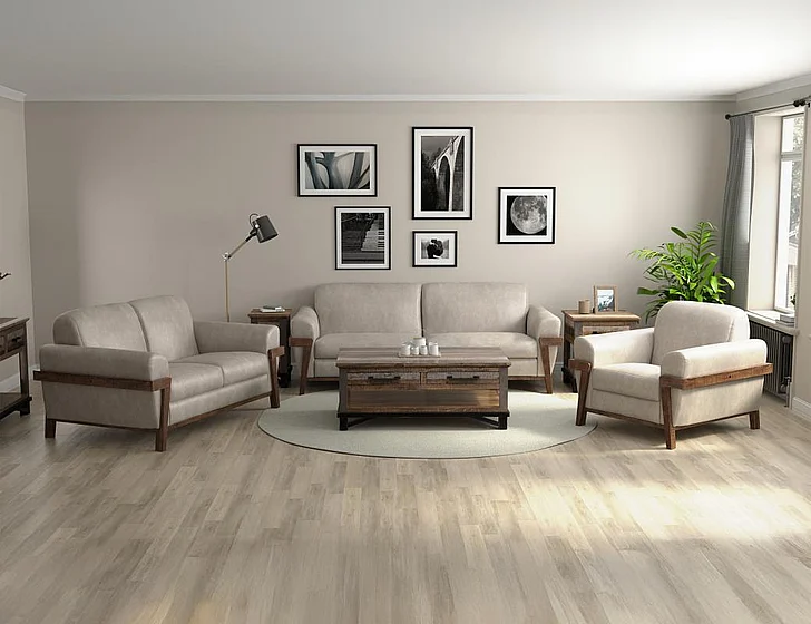 IFD Loft Brown 2pc Sofa Living Room Set in Gray IUP644-210