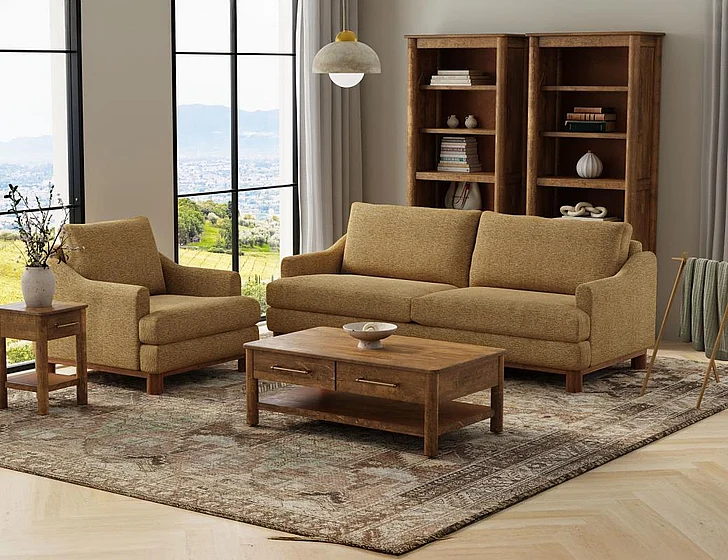 IFD Olimpia 2pc Sofa Living Room Set in Brown IUP738-175