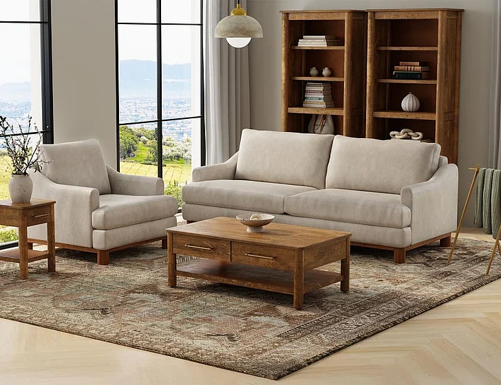 IFD Olimpia 2pc Sofa Living Room Set in Gray IUP738-210