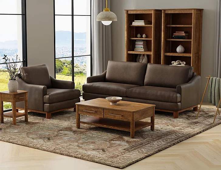 IFD Olimpia 2pc Sofa Living Room Set in Brown IUP738-212