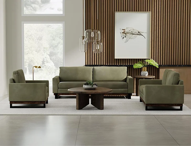 IFD Blackburn 2pc Sofa Living Room Set in Green IUP778-232