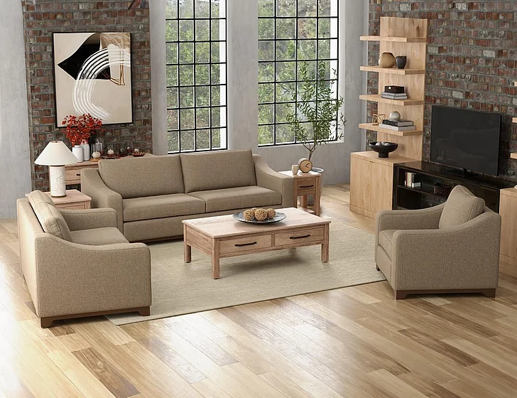 IFD Natural Parota 2pc Sofa Living Room Set in Brown IUP868-152