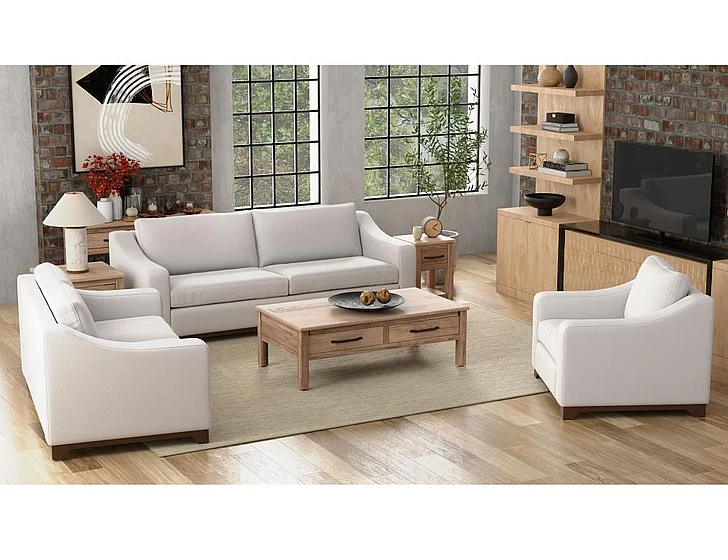 IFD Natural Parota 2pc Sofa Living Room Set in Beige IUP868-170