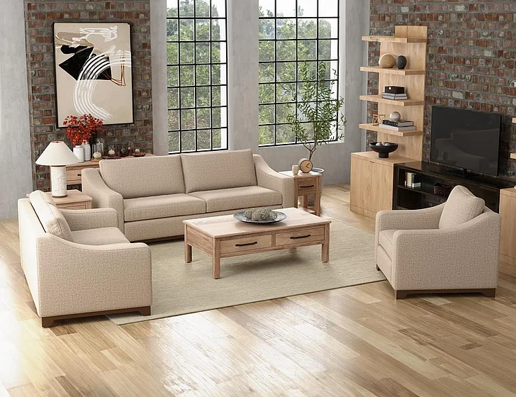 IFD Natural Parota 2pc Sofa Living Room Set in Brown IUP868-175