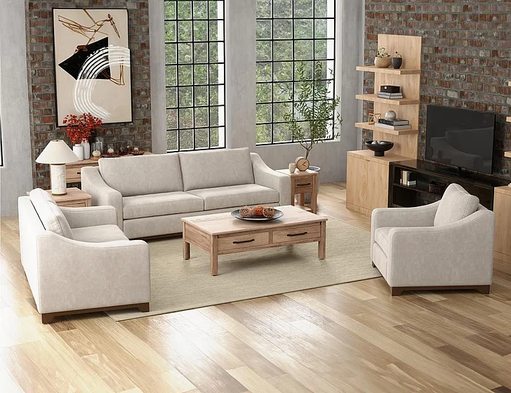 IFD Natural Parota 2pc Sofa Living Room Set in Gray IUP868-210