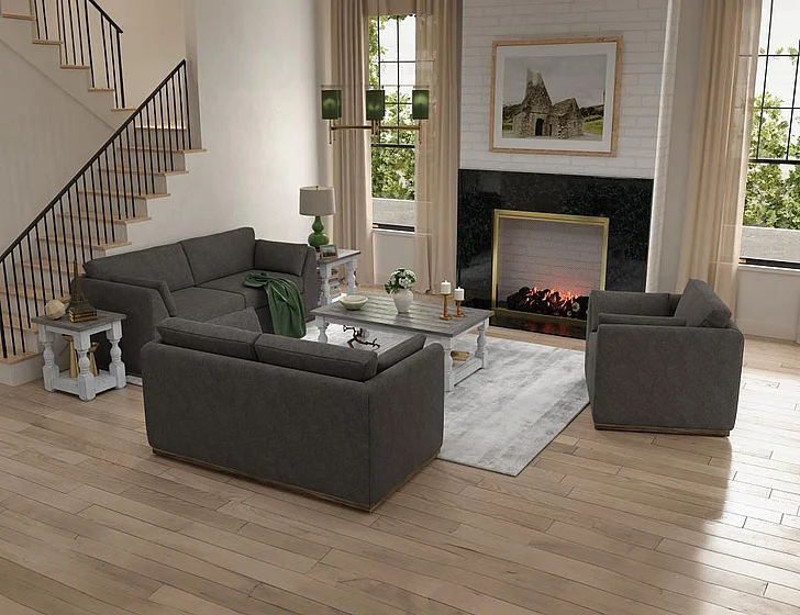 IFD Vallarta 2pc Sofa Living Room Set in Gray IUP882-121