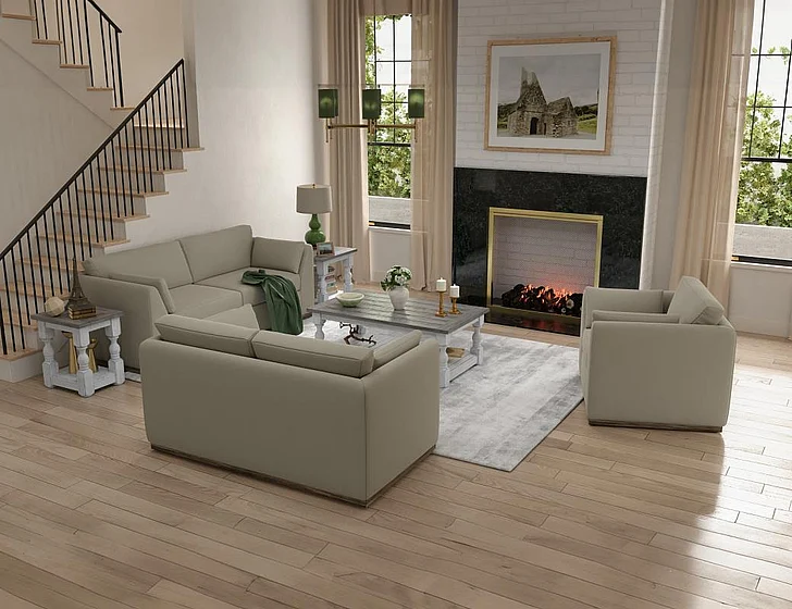 IFD Vallarta 2pc Sofa Living Room Set in Gray IUP882-151