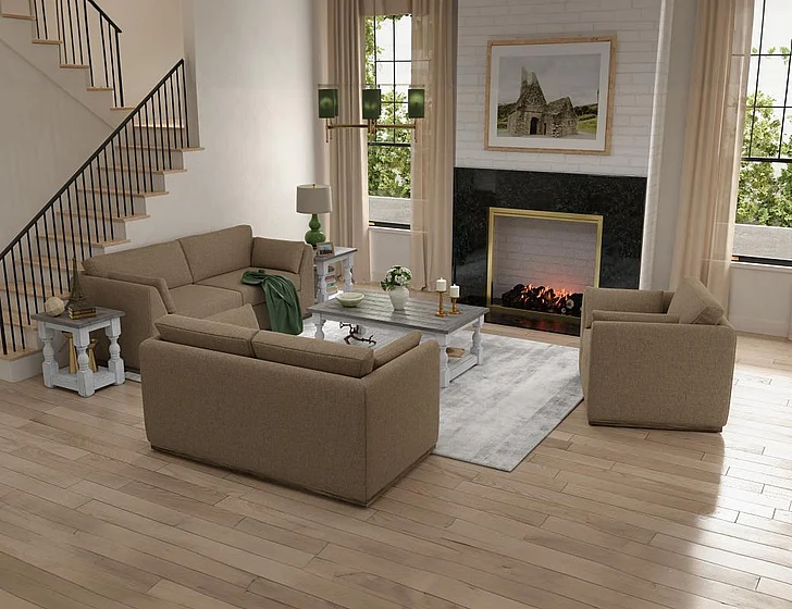 IFD Vallarta 2pc Sofa Living Room Set in Brown IUP882-152