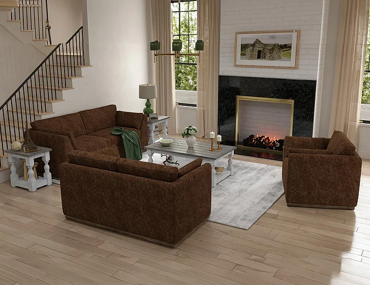 IFD Natural Parota 2pc Sofa Living Room Set in Brown IUP868-212