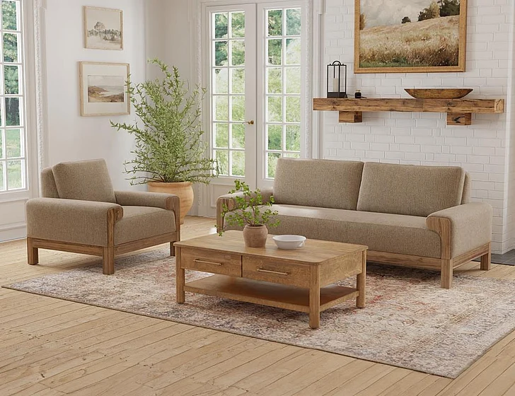 IFD Sedona 2pc Sofa Living Room Set in Brown IUP966-152