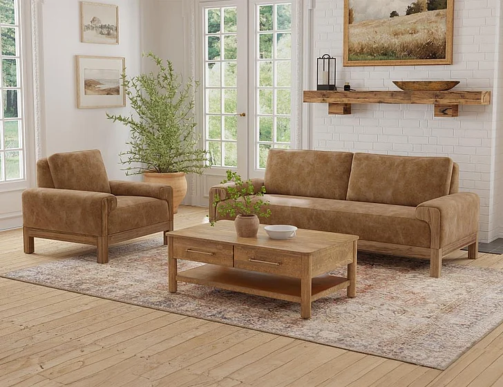 IFD Sedona 2pc Sofa Living Room Set in Orange IUP966-202