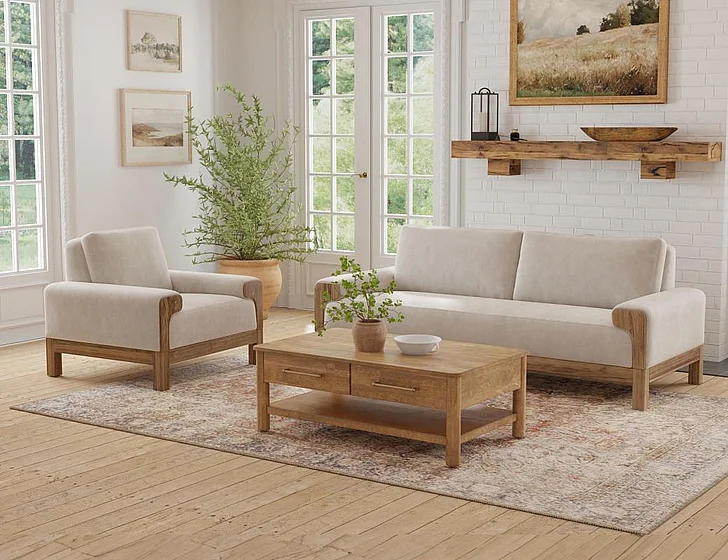IFD Sedona 2pc Sofa Living Room Set in Gray IUP966-210