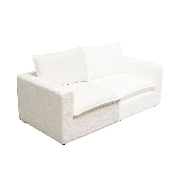 Diamond Sofa Ivy Square Corner in White Faux Shearling IVYSCWH