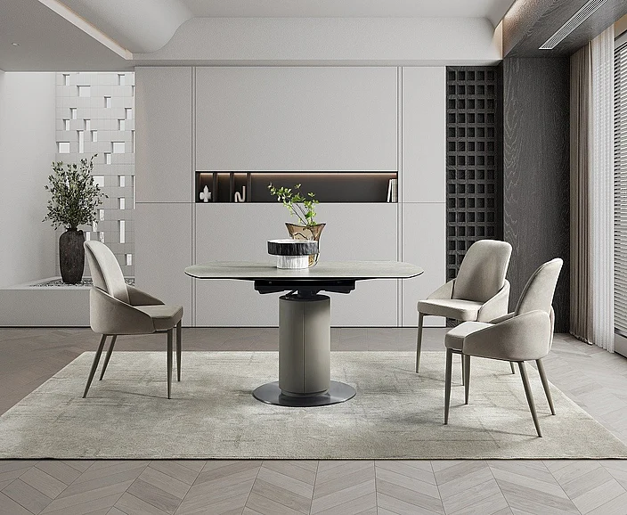 J&M Furniture RH 130 5pc Extension Table Set in Taupe
