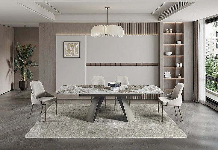 J&M Furniture RH Morandi 5pc Extension Table Set in High Gloss