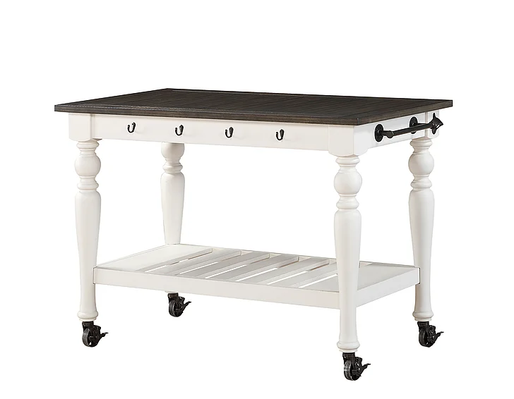 Steve Silver Joanna Kitchen Cart in Two-tone Ivory and Mocha JA500C