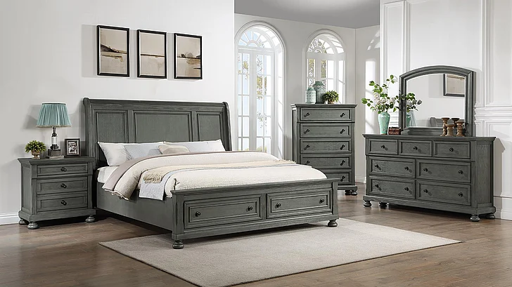 Galaxy Home Jackson 2pc Bedroom Set in Gray