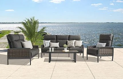 South Sea Outdoor Jackson 2pc Living Room Set in Charcoal