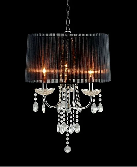 Furniture of America Jada Ceiling Lamp in Chrome/Black L76733BK-H