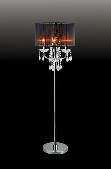 Furniture of America Jada Floor Lamp in Chrome/Black L76733BK-F