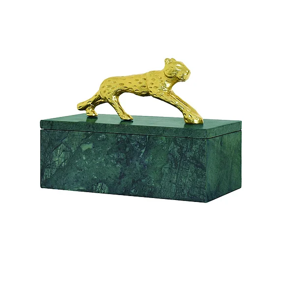 Worlds Away Jag Green Marble Box JAG