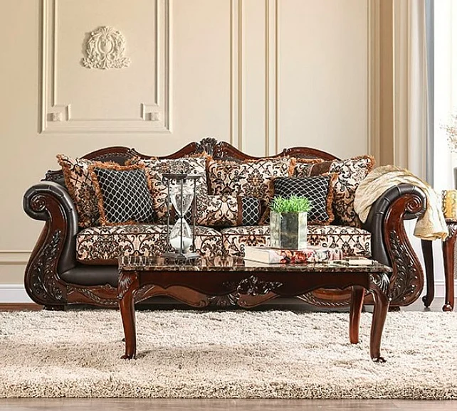 Furniture of America Jamael Sofa in Brown/Espresso SM6405-SF
