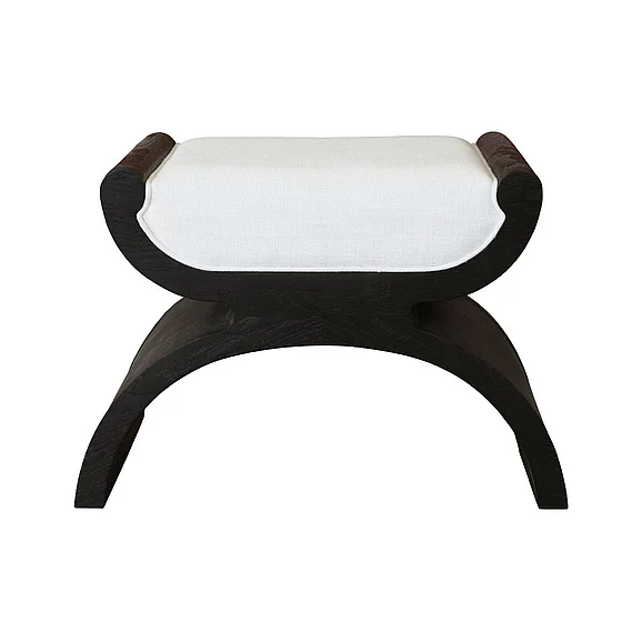 Worlds Away Janna Curved Base Stool in Espresso Oak JANNA ES