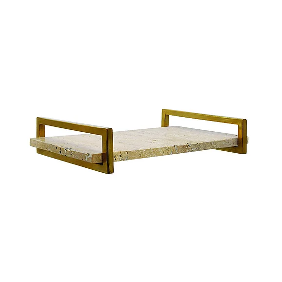 Worlds Away Jarvis Travertine Marble Tray JARVIS TR
