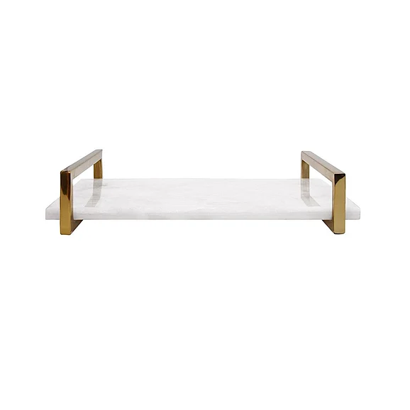 Worlds Away Jarvis White Quartz Tray JARVIS WHQ