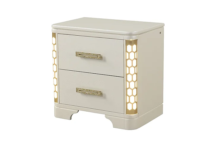 Galaxy Home Jasmine Nightstand in Beige 659436215054