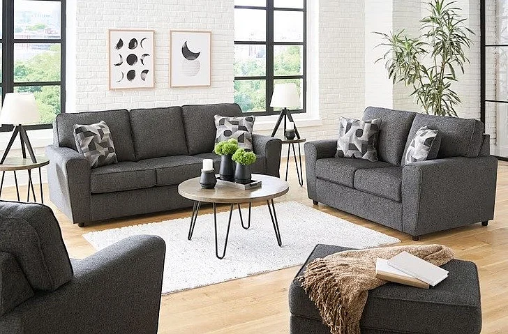 Ashley Furniture Jasmine Peaks 2pc Sofa Living Room Set in Coal
