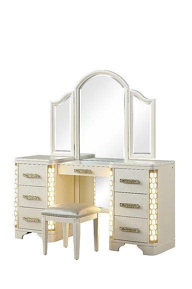 Galaxy Home Jasmine Vanity Set in Beige 659436068223