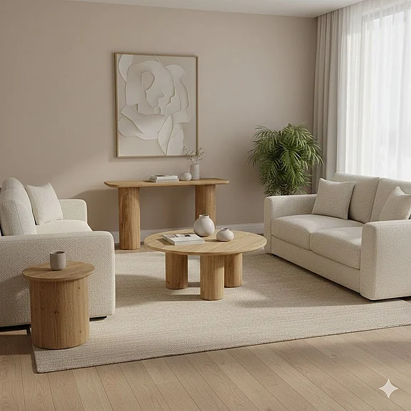 LH Home Jasper 3pc Coffee Table Set in Brown