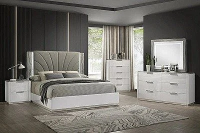 Galaxy Home Jazz 2pc Bedroom Set in White