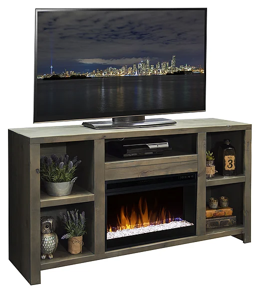 Legends Furniture Joshua Creek 62" Fireplace Console in Barnwood JC5201.BNW