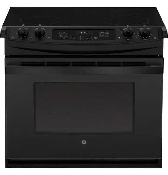 GE 30" Drop-In Electric Range in Black on Black JD630DTBB