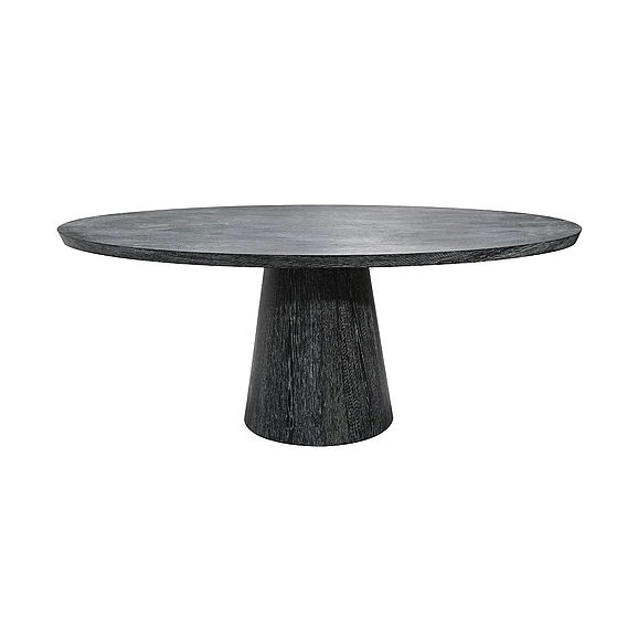 Worlds Away Jefferson Oval Black Cerused Oak Dining Table JEFFERSON BCO CLOSEOUT