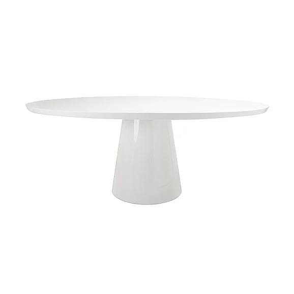 Worlds Away Jefferson Oval White Lacquer Dining Table JEFFERSON WH